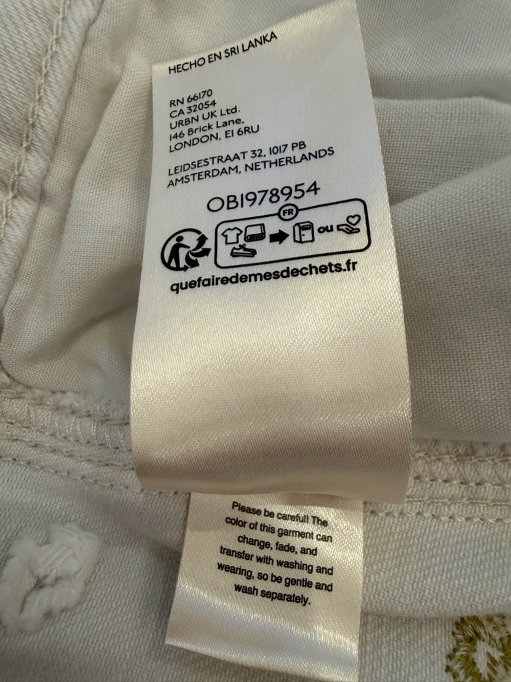 Anthropologie cream barrel Pants with Yellow/green Floral Embroidery - Picture 10 of 16